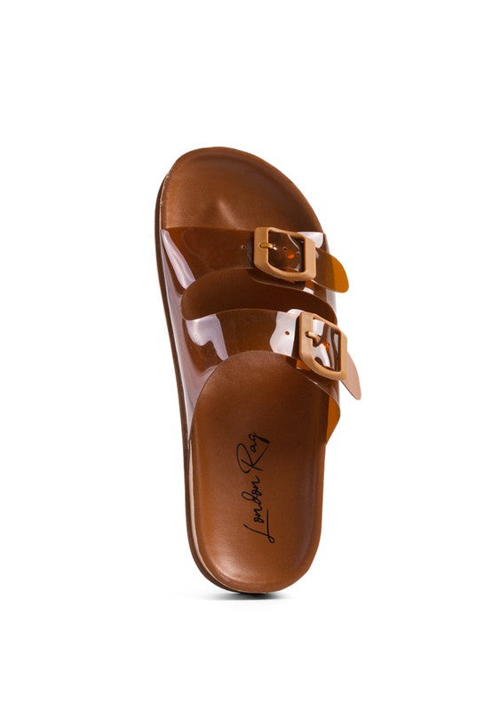 MINATA PLATFORM BUCKLED SLIDE SANDALS - Premium  from Rag Company - Just $37.66! Shop now at Alexi and Gray