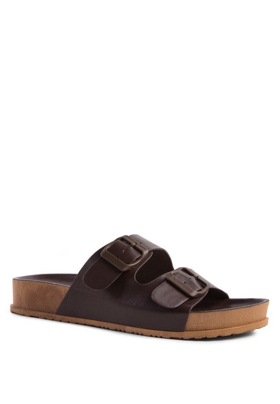MINATA PLATFORM BUCKLED SLIDE SANDALS - Premium  from Rag Company - Just $28.78! Shop now at Alexi and Gray