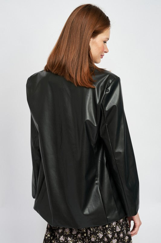 OVERSIZED LEATHER JACKET - Premium  from Emory Park - Just $91.00! Shop now at Alexi and Gray