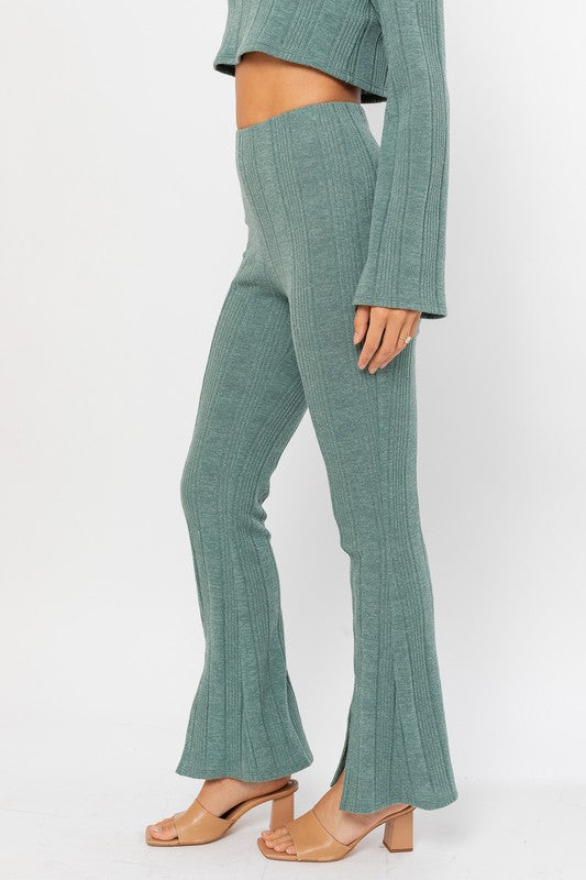 FRONT SLIT PANTS - Premium  from LE LIS - Just $33! Shop now at Alexi and Gray