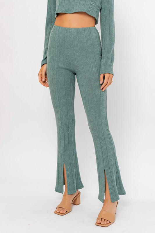 FRONT SLIT PANTS - Premium  from LE LIS - Just $33! Shop now at Alexi and Gray