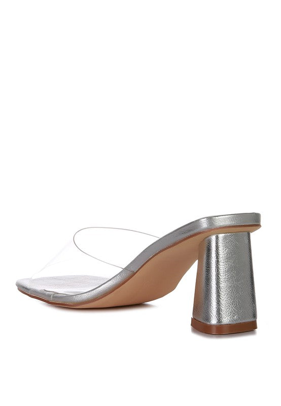 Clear Flirt Clear Strap Slip On Heels - Premium  from Rag Company - Just $47.20! Shop now at Alexi and Gray