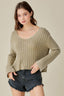 V NECK WASHED CROP SWEATER - Premium  from Mustard Seed - Just $55! Shop now at Alexi and Gray