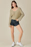 V NECK WASHED CROP SWEATER - Premium  from Mustard Seed - Just $55! Shop now at Alexi and Gray