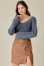 V NECK WASHED CROP SWEATER - Premium  from Mustard Seed - Just $55! Shop now at Alexi and Gray