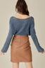 V NECK WASHED CROP SWEATER - Premium  from Mustard Seed - Just $55! Shop now at Alexi and Gray