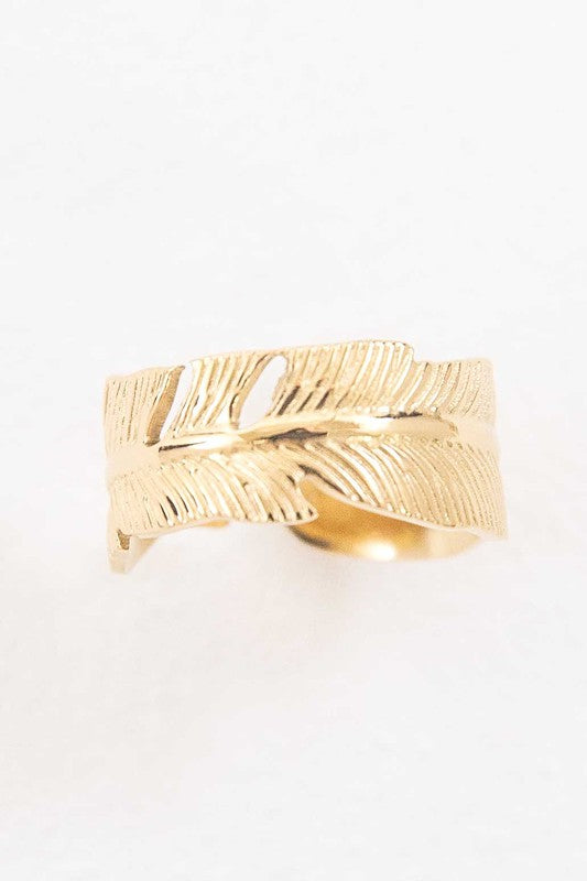 Feather Adjustable Ring - Premium  from Lovoda - Just $16.80! Shop now at Alexi and Gray