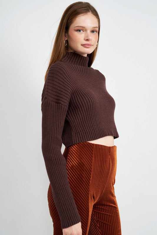 BOXY TURTLENECK CROPPED TOP - Premium  from Emory Park - Just $46.80! Shop now at Alexi and Gray