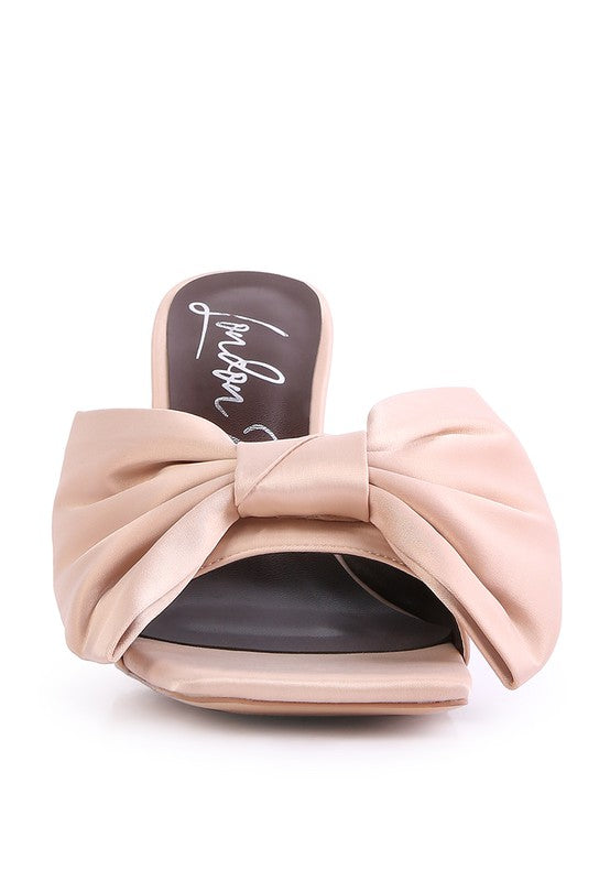 Wonderbuz High Heeled Bow Slider Sandals - Premium  from Rag Company - Just $65.00! Shop now at Alexi and Gray