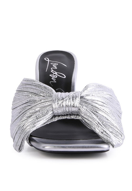 Wonderbuz High Heeled Bow Slider Sandals - Premium  from Rag Company - Just $65.00! Shop now at Alexi and Gray