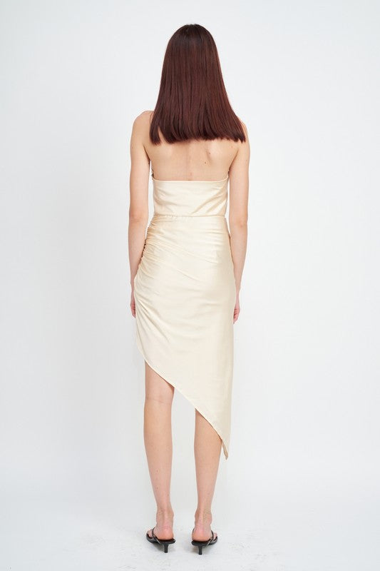 HALTER NECK ASYMMETRICAL DRESS - Premium  from Emory Park - Just $61.10! Shop now at Alexi and Gray