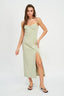 SPAGHETTI STRAP MIDI DRESS WITH SLIT - Premium  from Emory Park - Just $65.00! Shop now at Alexi and Gray