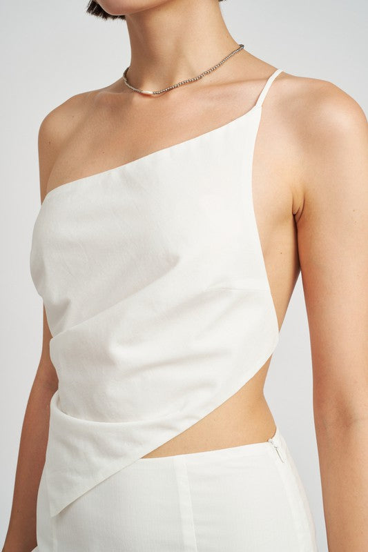 ASYMMEETRIC ONE SHOULDER TOP - Premium  from Emory Park - Just $36.40! Shop now at Alexi and Gray