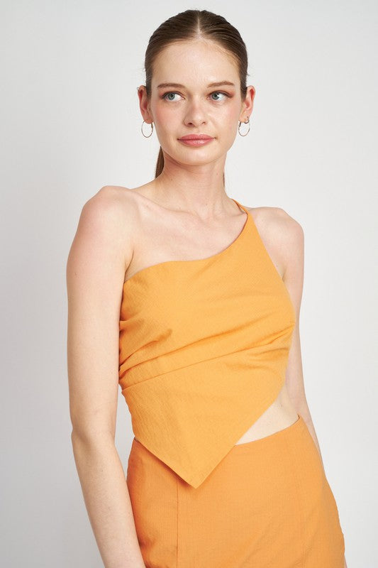 ASYMMEETRIC ONE SHOULDER TOP - Premium  from Emory Park - Just $36.40! Shop now at Alexi and Gray