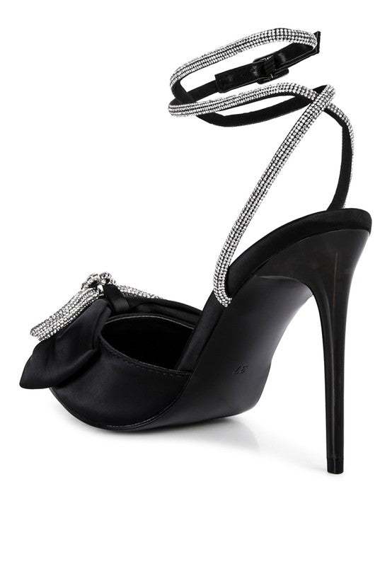 Winged High Heel Rhinestone Embellished Sandals - Premium  from Rag Company - Just $74.40! Shop now at Alexi and Gray