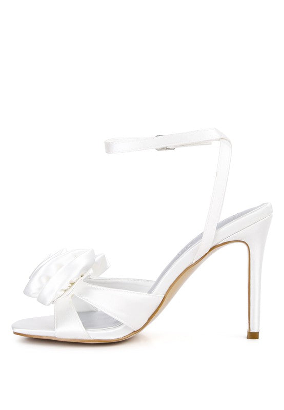 CHAUMET Rose Bow Satin Heeled Sandals - Premium  from Rag Company - Just $61.70! Shop now at Alexi and Gray