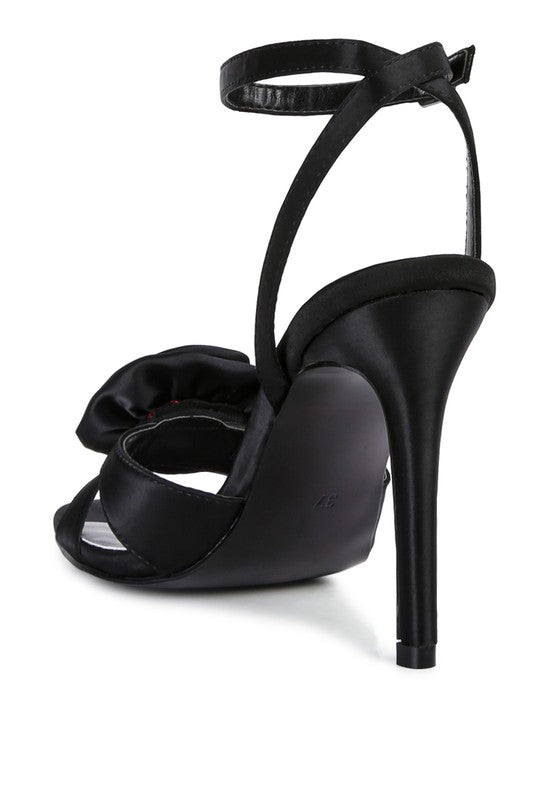 CHAUMET Rose Bow Satin Heeled Sandals - Premium  from Rag Company - Just $61.70! Shop now at Alexi and Gray