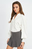 BUTTON UP COLLARED BLOUSE WITH SMOCKING - Premium  from Emory Park - Just $46.80! Shop now at Alexi and Gray