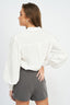 BUTTON UP COLLARED BLOUSE WITH SMOCKING - Premium  from Emory Park - Just $46.80! Shop now at Alexi and Gray