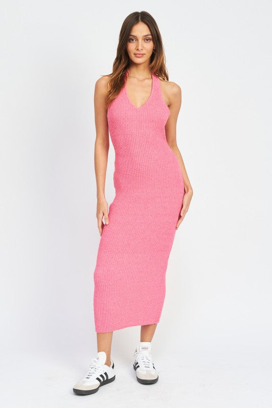 HALTER NECK BODYCON MIDI DRESS - Premium  from Emory Park - Just $59.80! Shop now at Alexi and Gray