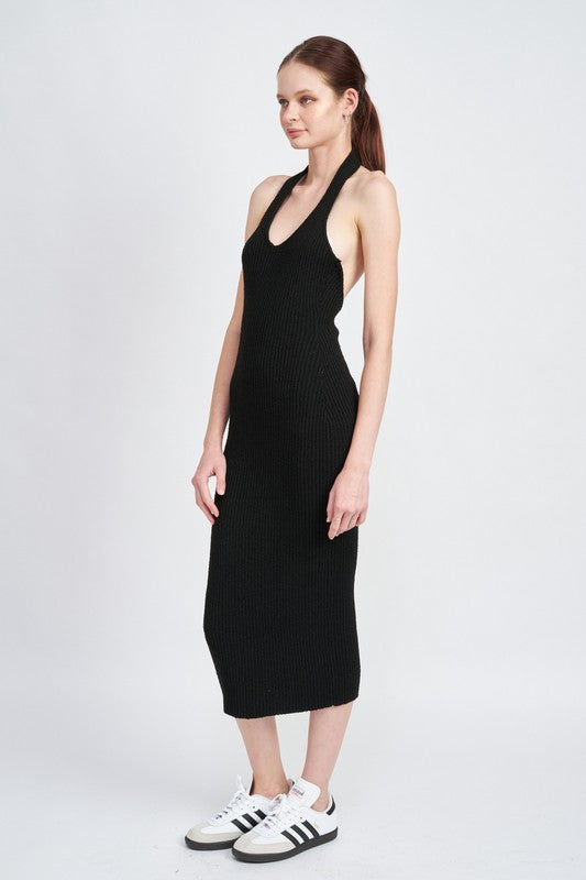 HALTER NECK BODYCON MIDI DRESS - Premium  from Emory Park - Just $59.80! Shop now at Alexi and Gray