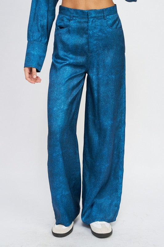 HIGH WAISTED PANTS WITH WIDE LEG OPENING - Premium  from Emory Park - Just $48.10! Shop now at Alexi and Gray