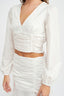 V NECK SHIRRED CROP TOP - Premium  from Emory Park - Just $52.00! Shop now at Alexi and Gray