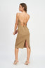 SPAGHETTI STRAP MIDI DRESS WITH SLIT - Premium  from Emory Park - Just $54.60! Shop now at Alexi and Gray