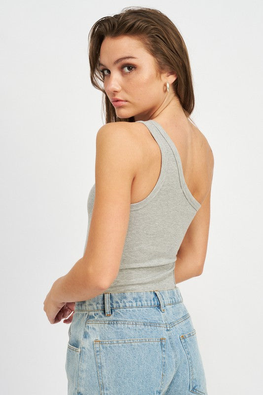 OFF SLEEVE BODYSUIT WITH SIDE CUT OUT - Premium  from Emory Park - Just $31.20! Shop now at Alexi and Gray