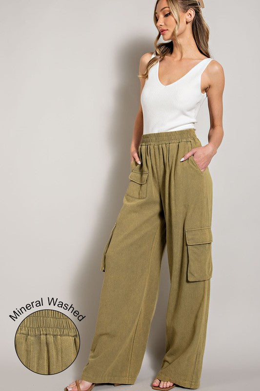 Mineral Washed Cargo Pants - Premium  from eesome - Just $43.78! Shop now at Alexi and Gray