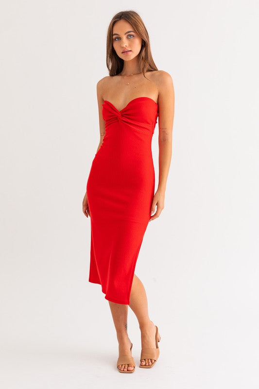 TUBE TWIST MIDI DRESS - Premium  from LE LIS - Just $37.40! Shop now at Alexi and Gray