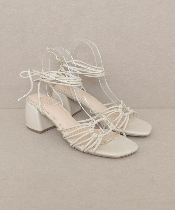 OASIS SOCIETY Celia - Knotted Lace Up Heel - Premium  from KKE Originals - Just $32.34! Shop now at Alexi and Gray