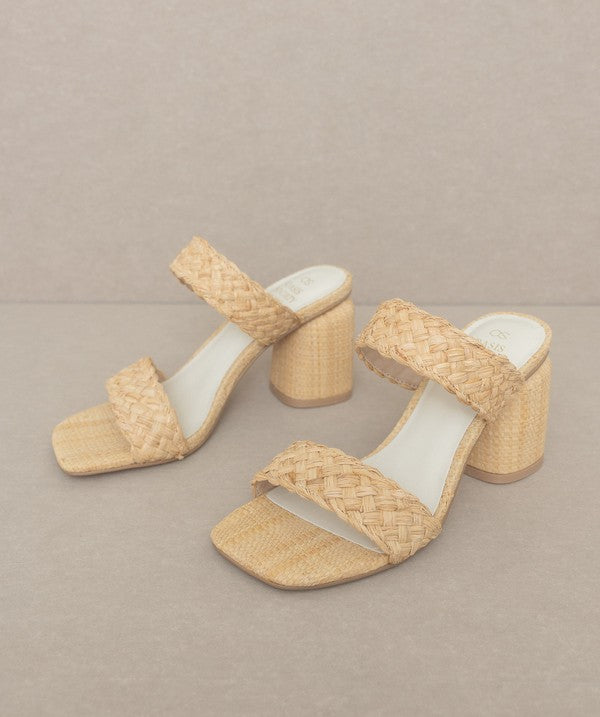 OASIS SOCIETY Kayla - Raffia Sandal Heel - Premium  from KKE Originals - Just $49.50! Shop now at Alexi and Gray