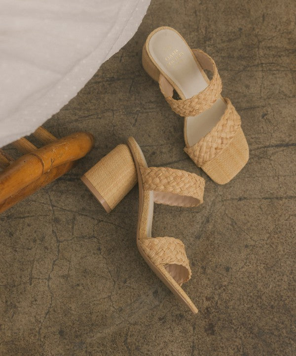 OASIS SOCIETY Kayla - Raffia Sandal Heel - Premium  from KKE Originals - Just $49.50! Shop now at Alexi and Gray