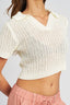 RIBBED KNIT COLLARED CROP TOP - Premium  from Emory Park - Just $37.70! Shop now at Alexi and Gray