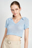 RIBBED KNIT COLLARED CROP TOP - Premium  from Emory Park - Just $37.70! Shop now at Alexi and Gray