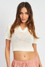 RIBBED KNIT COLLARED CROP TOP - Premium  from Emory Park - Just $37.70! Shop now at Alexi and Gray