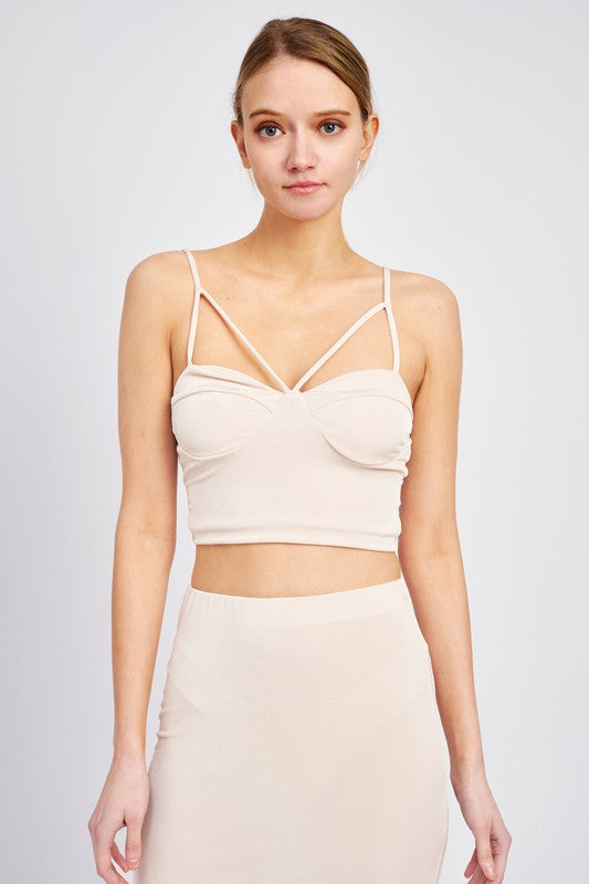 LATICCE FRONT CROPPED CAMI - Premium  from Emory Park - Just $39! Shop now at Alexi and Gray