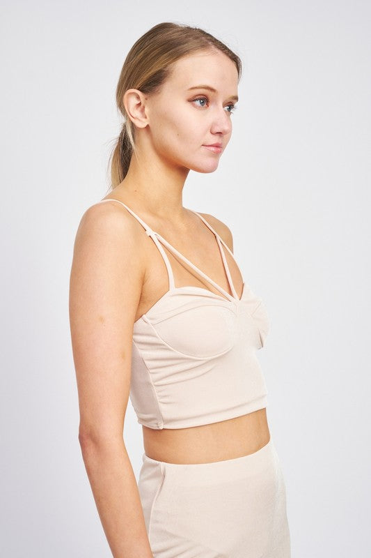 LATICCE FRONT CROPPED CAMI - Premium  from Emory Park - Just $39! Shop now at Alexi and Gray
