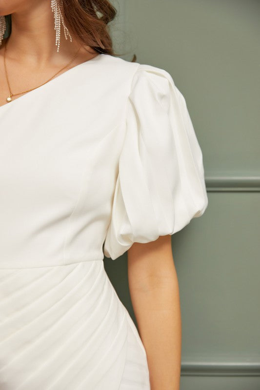 ONE SHOULDER RUFFLE DRESS - Premium  from Do + Be Collection - Just $50.60! Shop now at Alexi and Gray