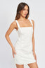 SQUARE NECK MINI DRESS WITH ELASTIC BACK DETAIL - Premium  from Emory Park - Just $45.50! Shop now at Alexi and Gray