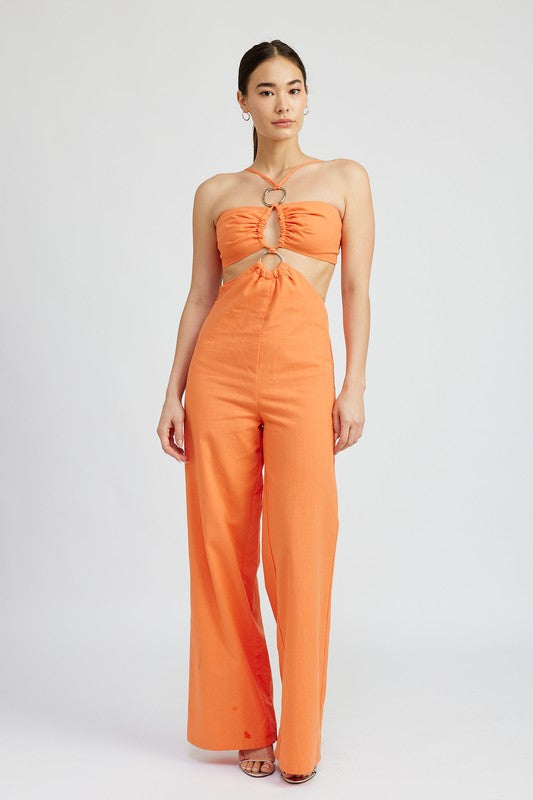 DOUBLE O RING CUT OUT JUMPSUIT - Premium  from Emory Park - Just $75.40! Shop now at Alexi and Gray