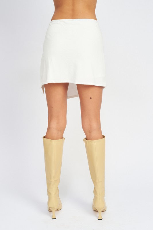 RUCHED MINI SKIRT WITH SIDE SLIT - Premium  from Emory Park - Just $37.70! Shop now at Alexi and Gray