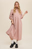 Button Front Puff Sleeve Babydoll Maxi Dress - Premium  from Listicle - Just $53.90! Shop now at Alexi and Gray