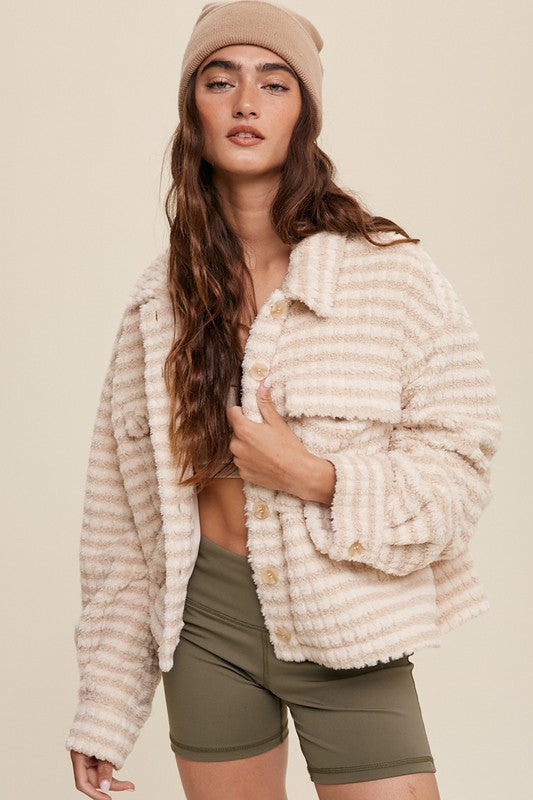 Plaid Fleece Shacket - Premium  from Listicle - Just $69.30! Shop now at Alexi and Gray