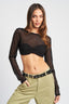 LONG SLEEVE MESH BRA TOP - Premium  from Emory Park - Just $41.60! Shop now at Alexi and Gray