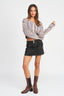 CONTRASTED CABLE KNIT SWEATER TOP - Premium  from Emory Park - Just $46.80! Shop now at Alexi and Gray