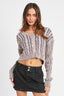 CONTRASTED CABLE KNIT SWEATER TOP - Premium  from Emory Park - Just $46.80! Shop now at Alexi and Gray