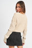 CONTRASTED CABLE KNIT SWEATER TOP - Premium  from Emory Park - Just $46.80! Shop now at Alexi and Gray