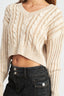 CONTRASTED CABLE KNIT SWEATER TOP - Premium  from Emory Park - Just $46.80! Shop now at Alexi and Gray